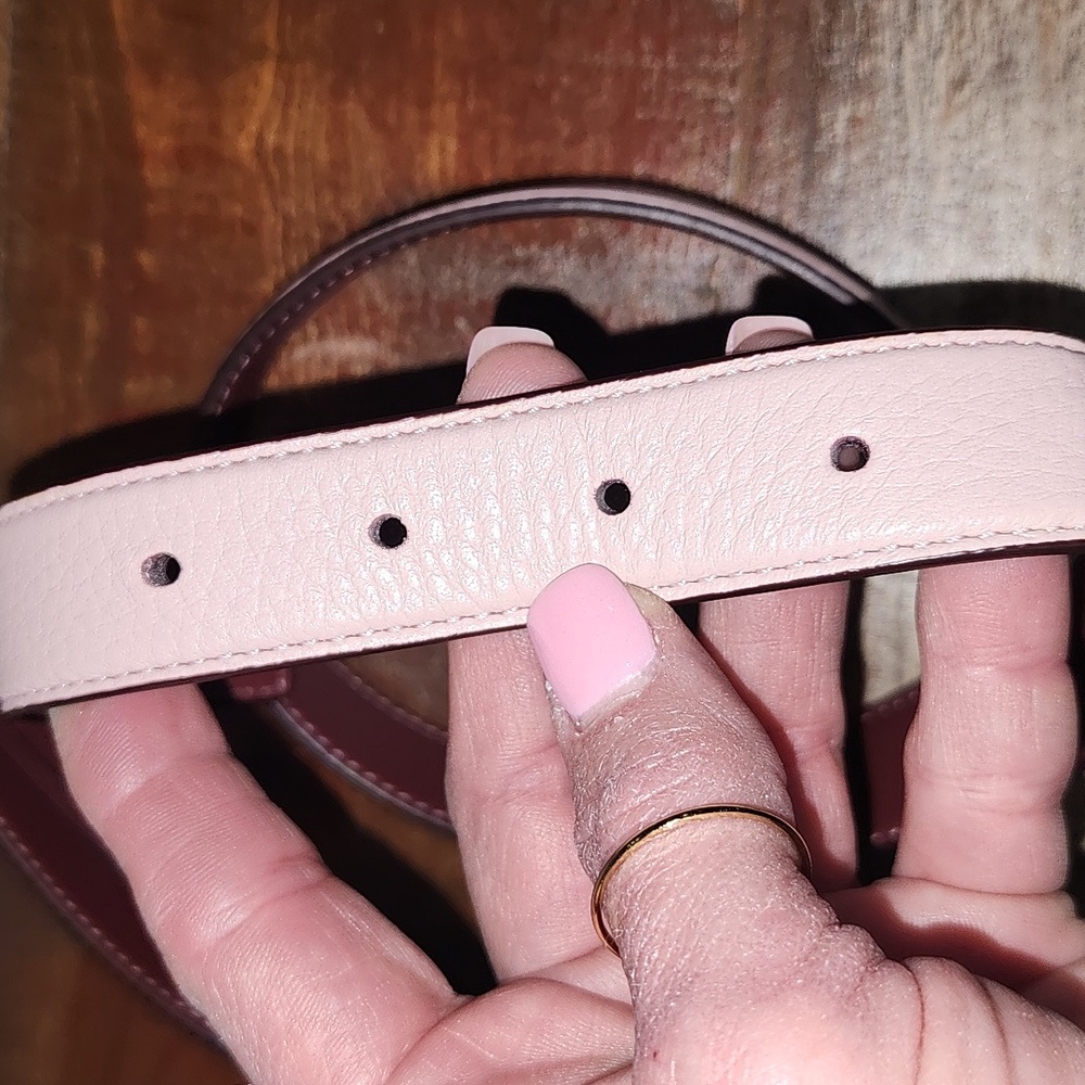 Coach New York Pink Leather Horse N Carriage Gold Womens Belt Size Small - Picture 7 of 8